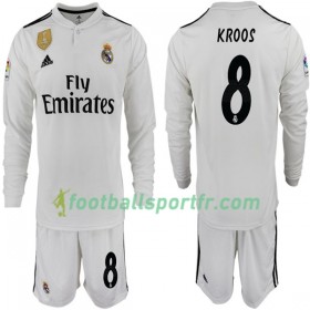 Tenue Real Madrid KROOS 8 Enfant Domicile 2018-2019 Maillot de Foot ML